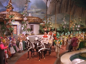 Admiral pulling a carriage in Munchkinland in The Wizard of Oz 