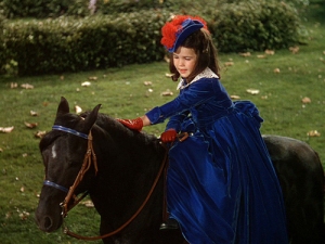 Bonnie rides Admiral side saddle in Gone with the Wind 