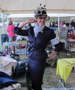 Donning my M&E outfit in the grooming area. 