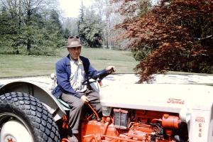 Estate worker Steve Codis driving the tractor. He helped Emery with the big burn. 